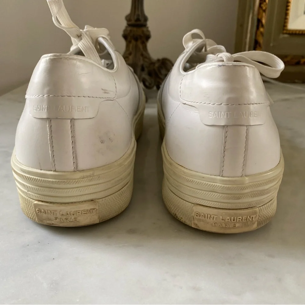 Saint Laurent Leather Low Top Sneakers-39.5 - Picture 3 of 6